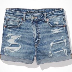 AE stretch denim mom short